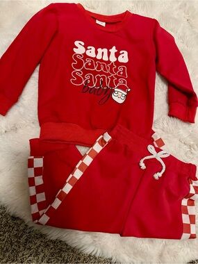 Kids Red 'Santa' Holiday Outfit 18-24M